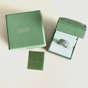 Judith Ripka 925 Sterling Silver Diamonique Crossover Multi-Row Ring